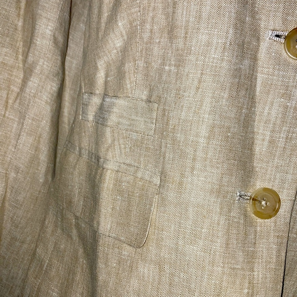 100% Linen 100% Polyester Lining 2 Button Closure - image 3